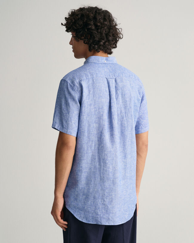 Camisa Regular Fit de manga corta y lino