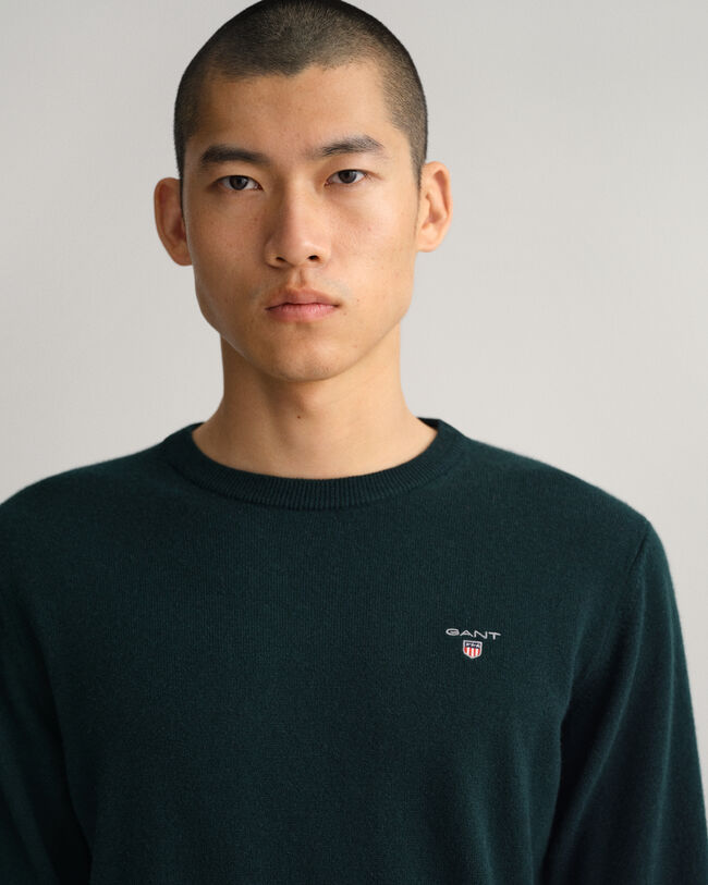 Jersey de cuello redondo en lana de oveja muy fina