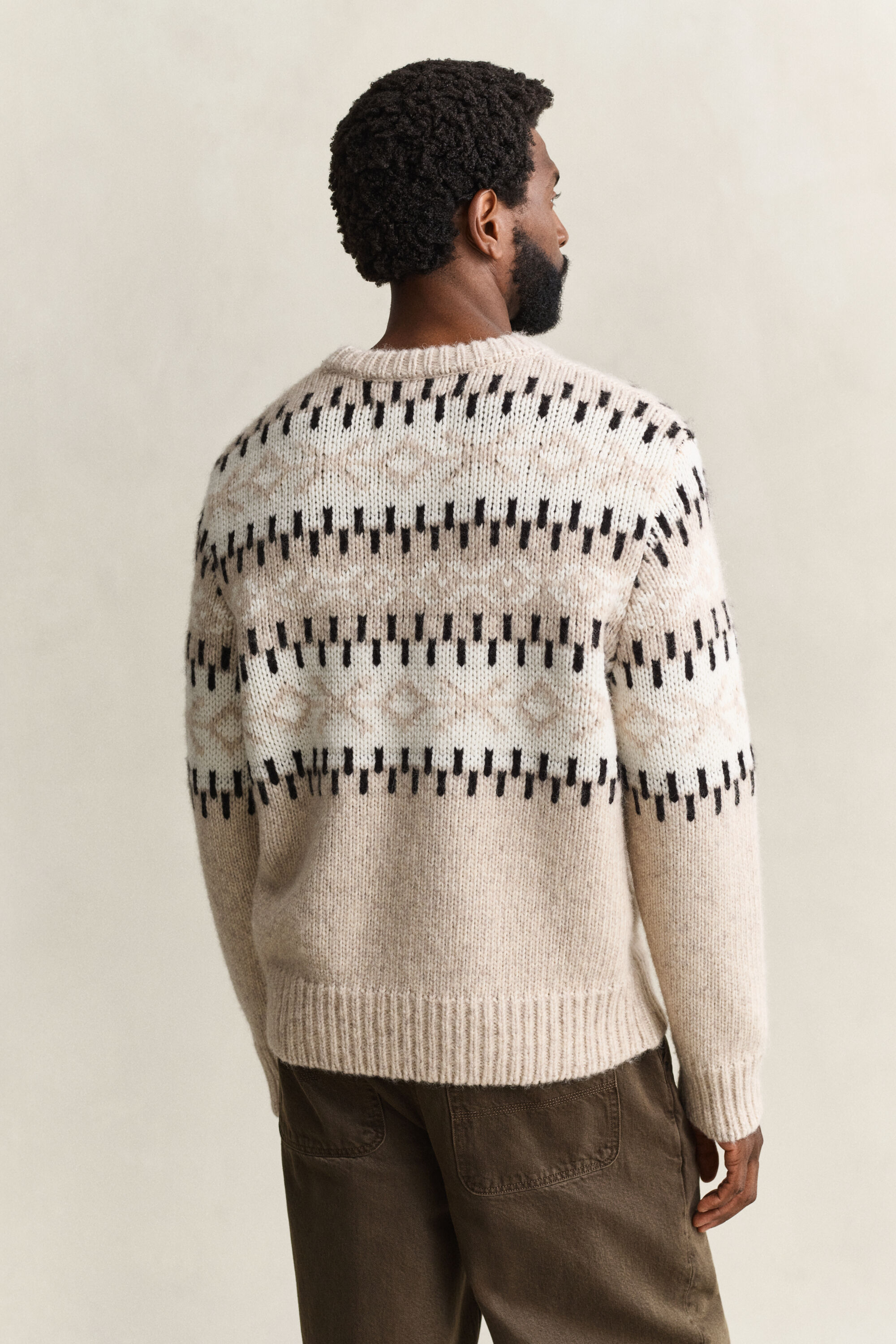 Jersey de jacquard en mezcla de lana de alpaca