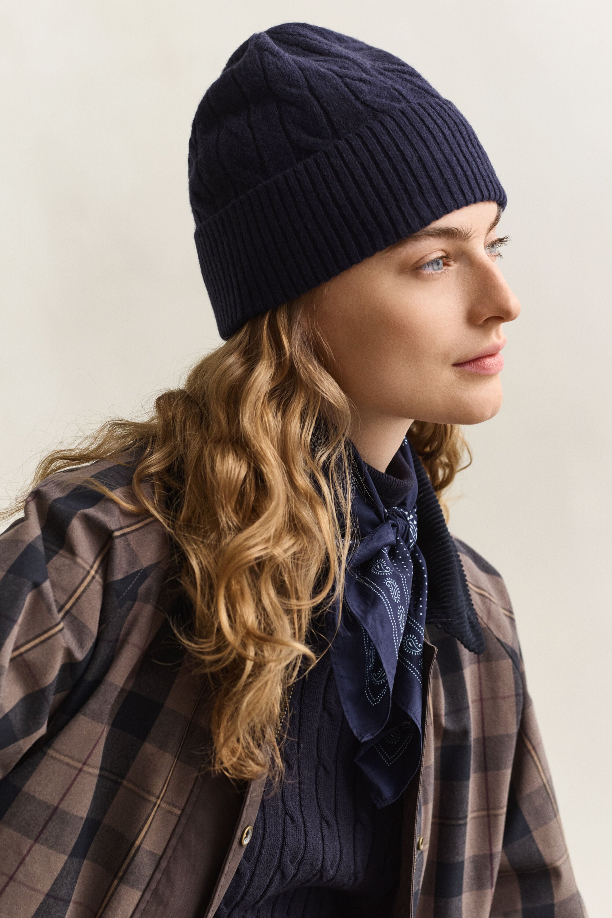 Gorro de punto de ochos de lana