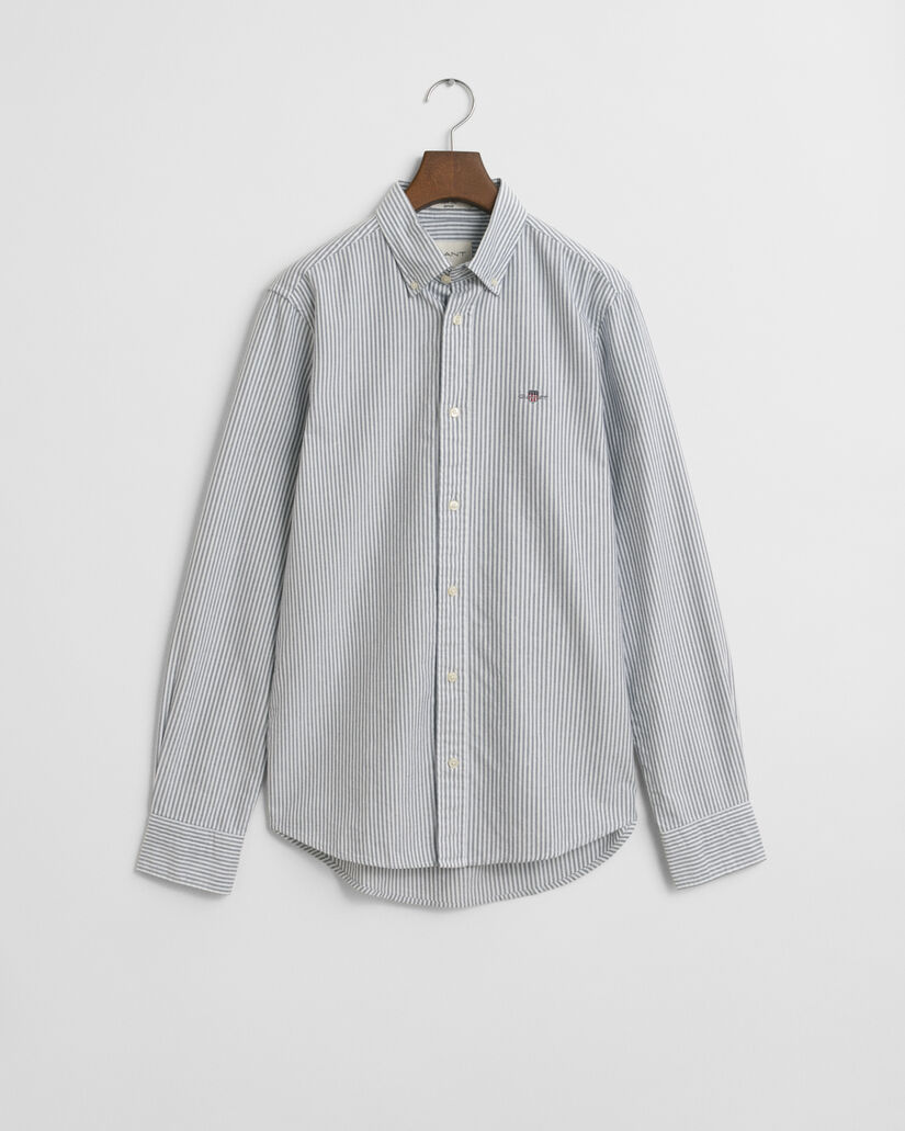 Camisa Oxford clásica Slim Fit de rayas finas