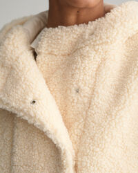 Sudadera polar con capucha y textura de borreguito