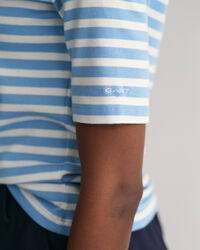 Camiseta acanalada de media manga a rayas