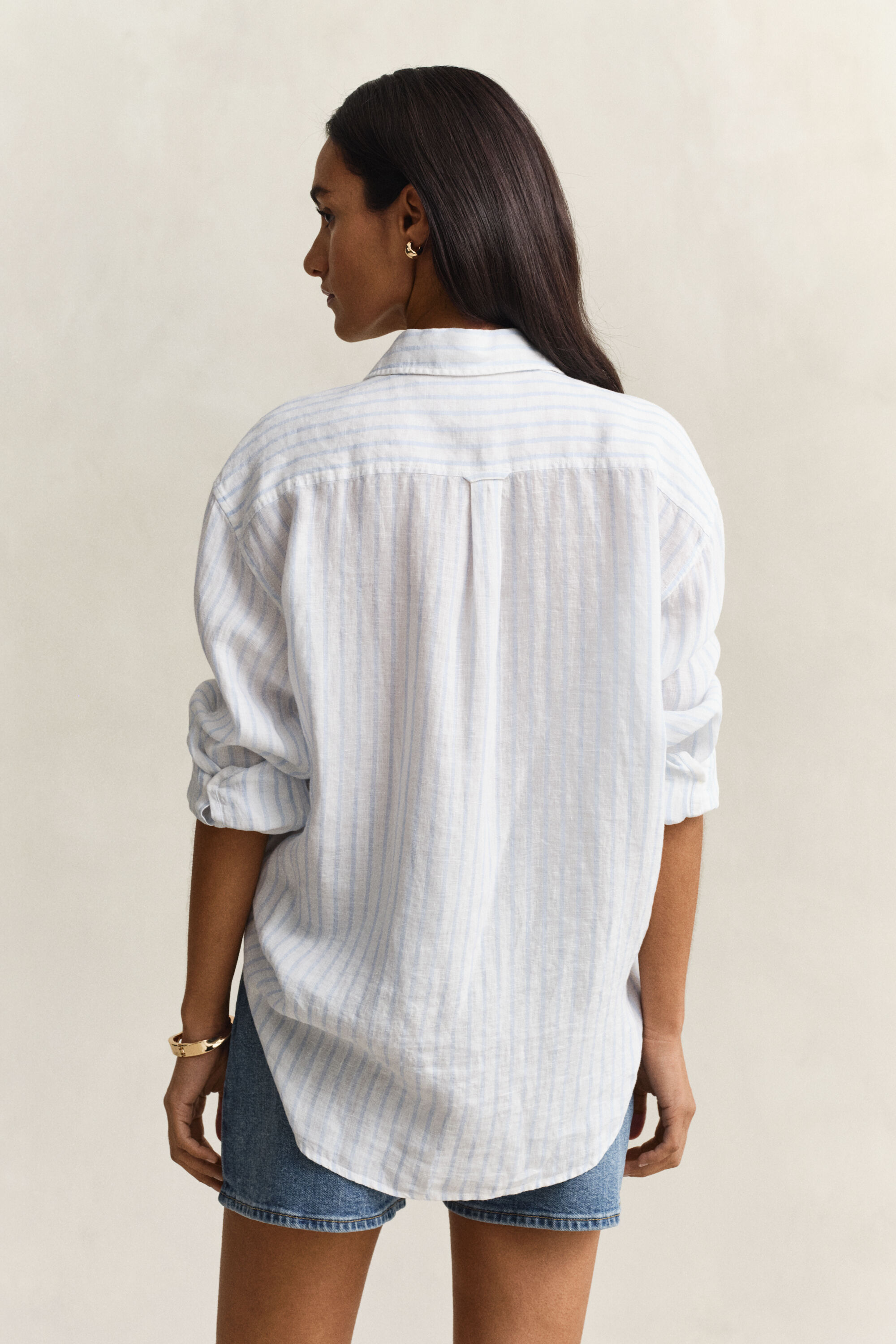 Camisa Relaxed Fit de lino a rayas