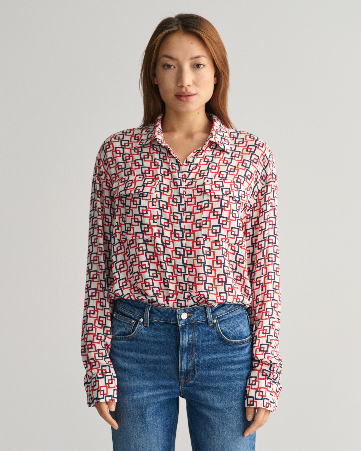 Camisa Relaxed Fit con estampado geométrico