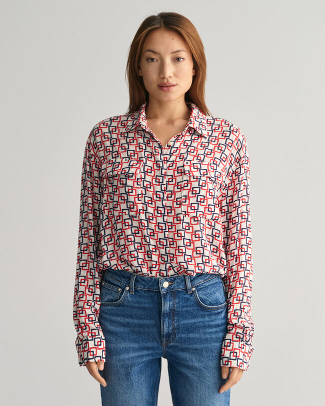Camisa Relaxed Fit con estampado geométrico