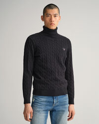 Jersey de cuello de cisne y punto de ochos en algod&oacute;n