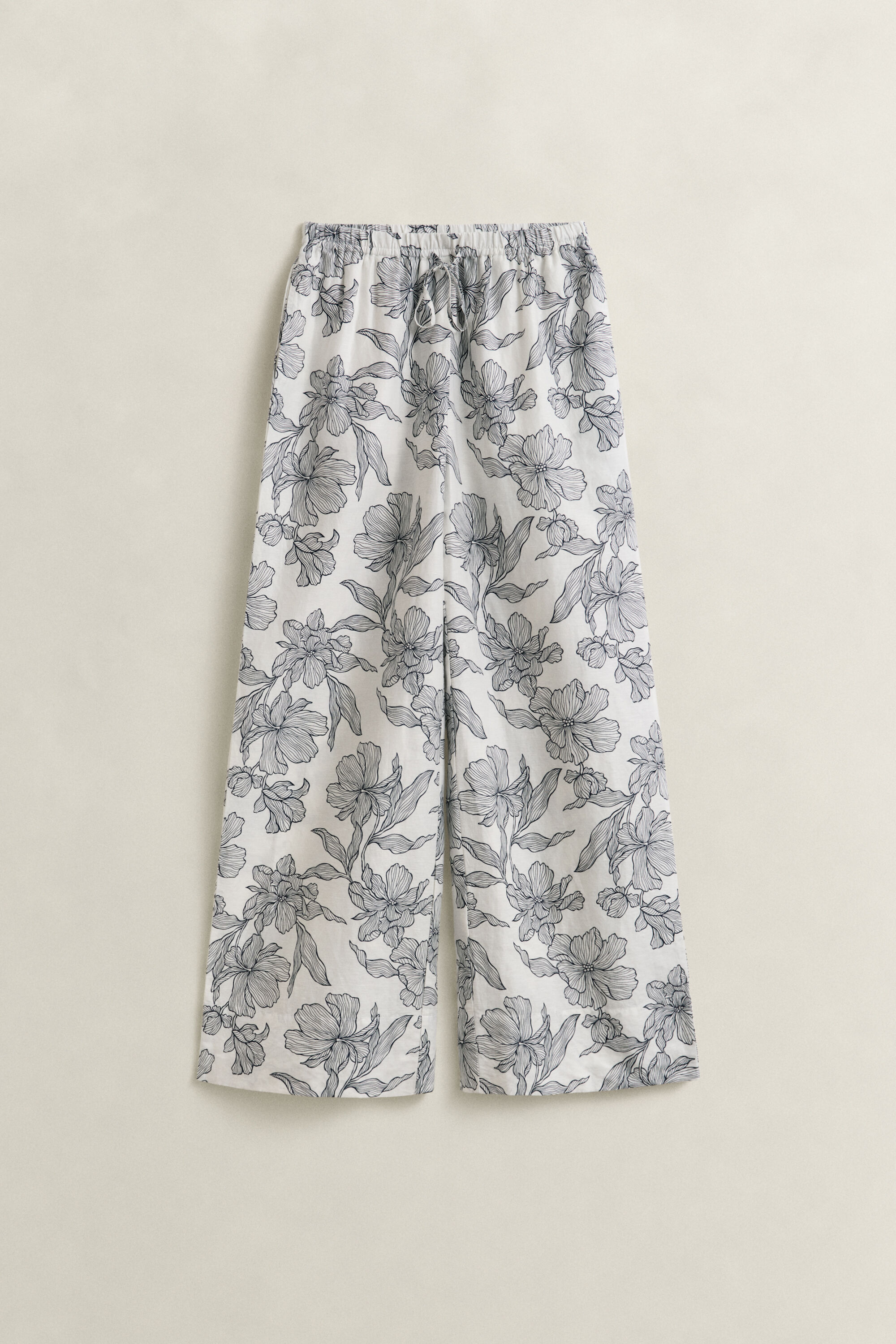 Pantalones de lino de flores