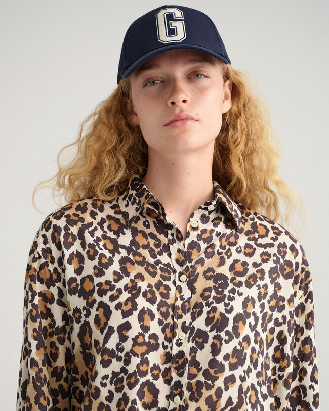 Camisa Relaxed Fit de modal con estampado de leopardo