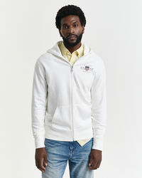 Sudadera con capucha, cremallera y diseño