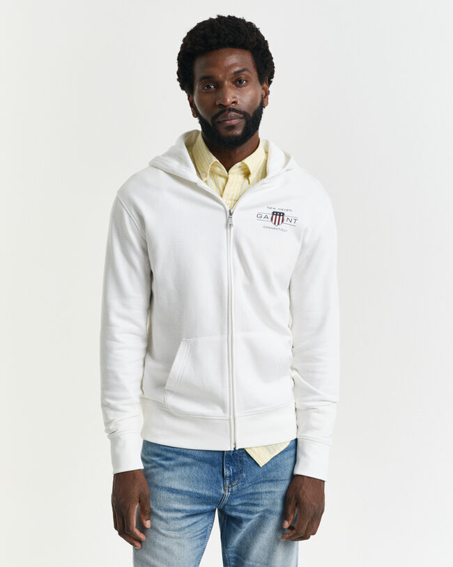 Sudadera con capucha, cremallera y diseño