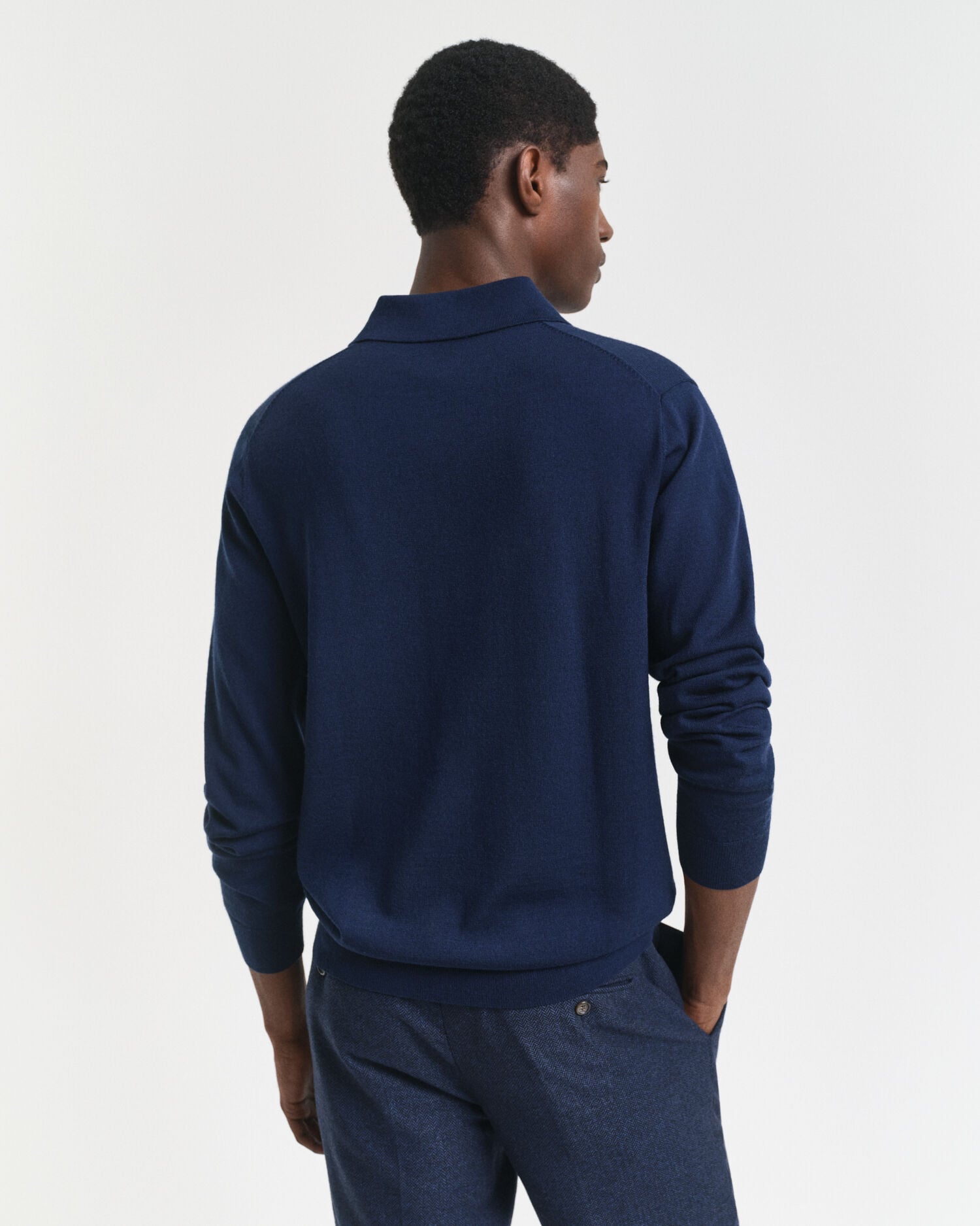 Jersey tipo polo de lana merino extrafina
