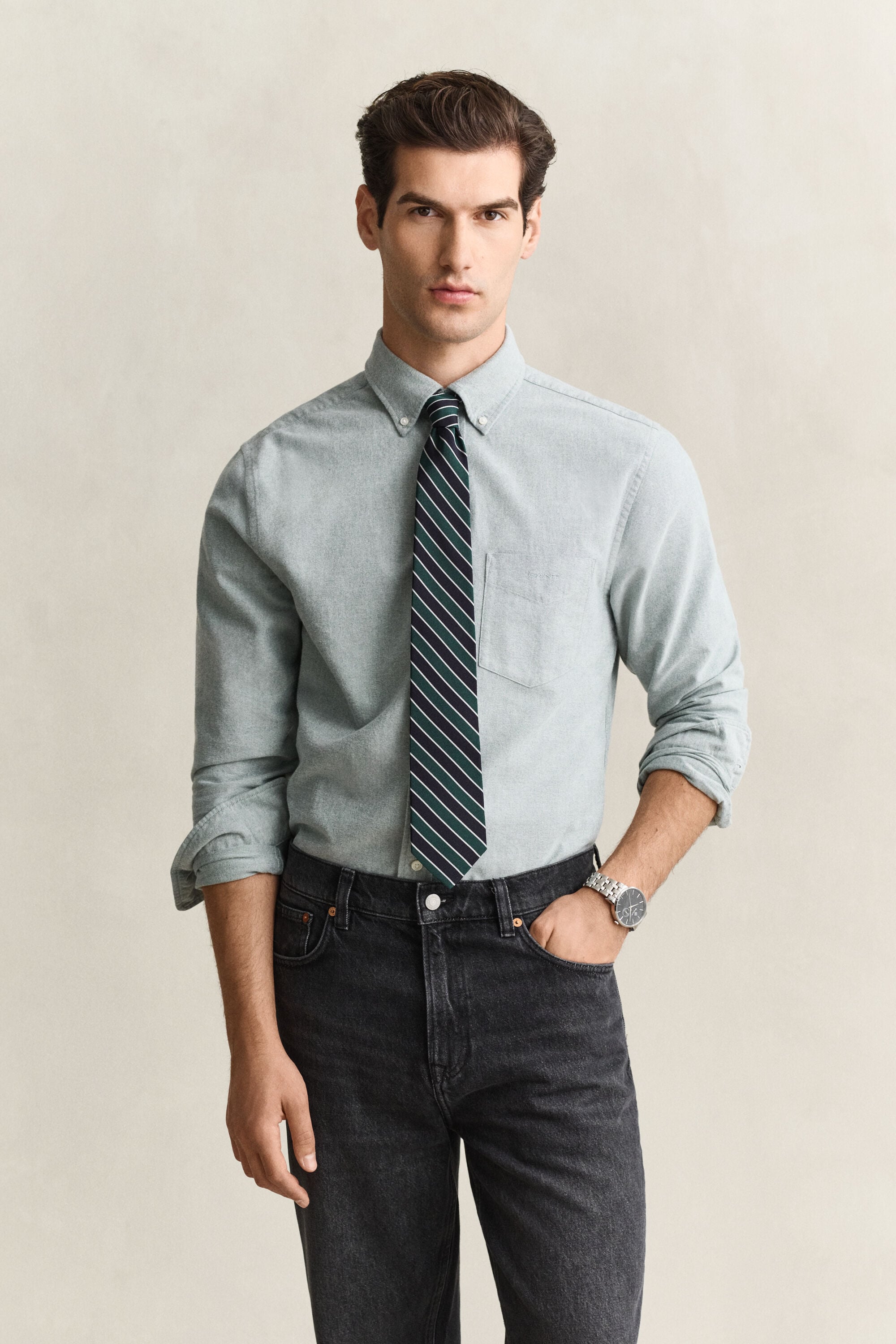 Camisa Oxford perchada