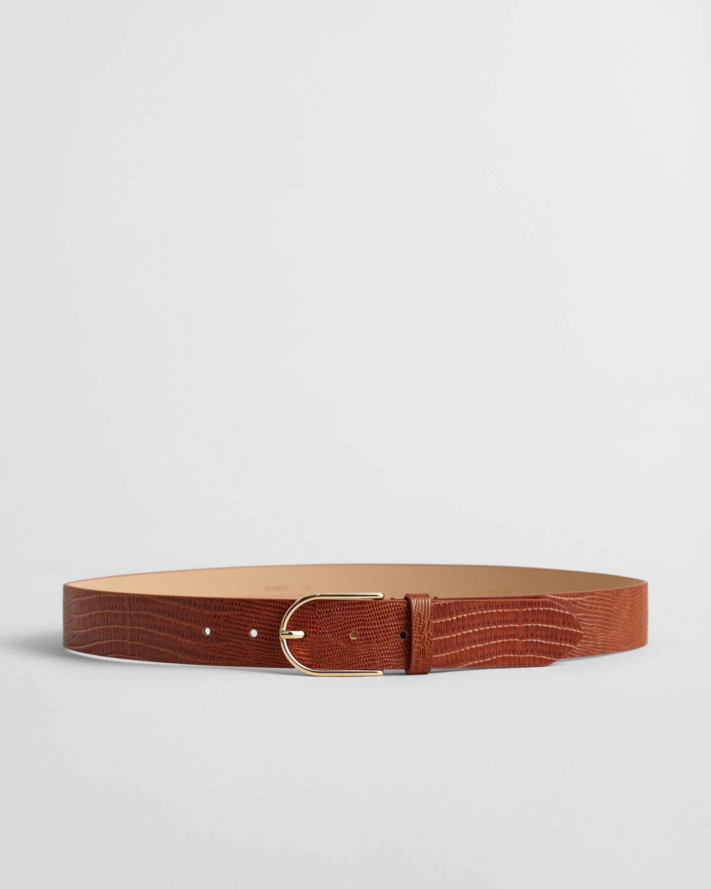 Cintur&oacute;n de piel con estampado de lagarto