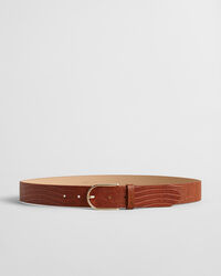 Cintur&oacute;n de piel con estampado de lagarto