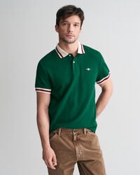 Polo de piqu&eacute; con textura de ojo de perdiz