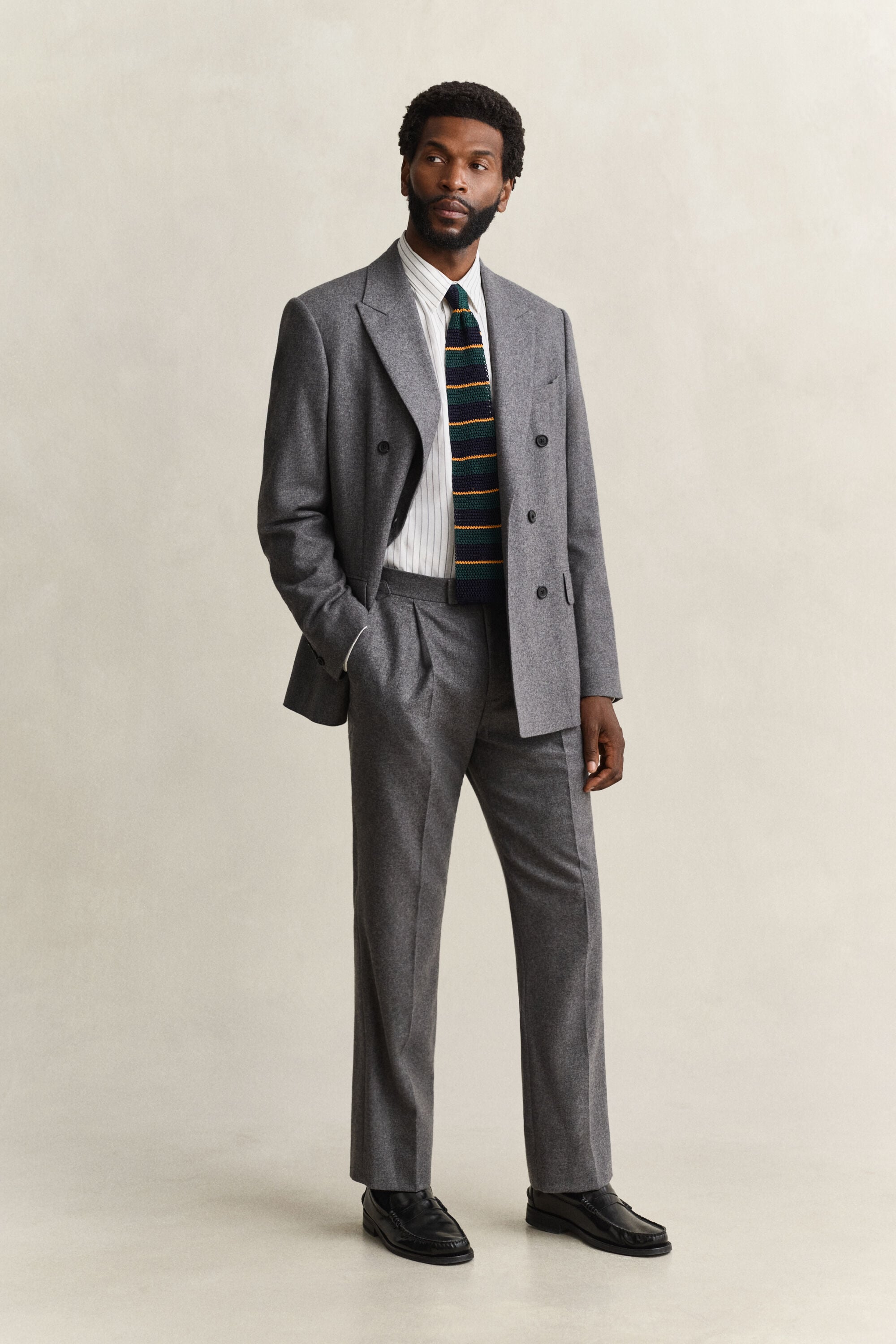 Camisa de raya diplomática con textura labrada