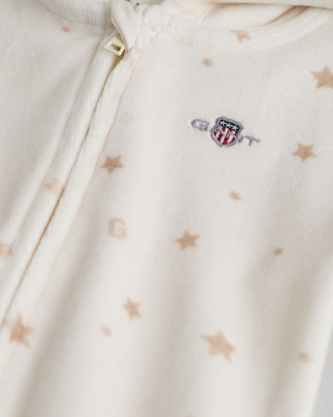 Mono de velour con estampado Baby