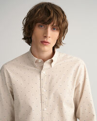 Camisa Slim Fit Dobby de lunares