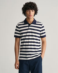 Polo de piqué a rayas anchas