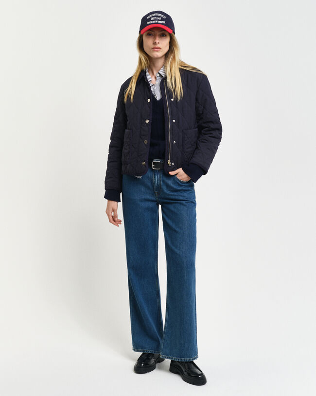 Cazadora acolchada con detalles de pana