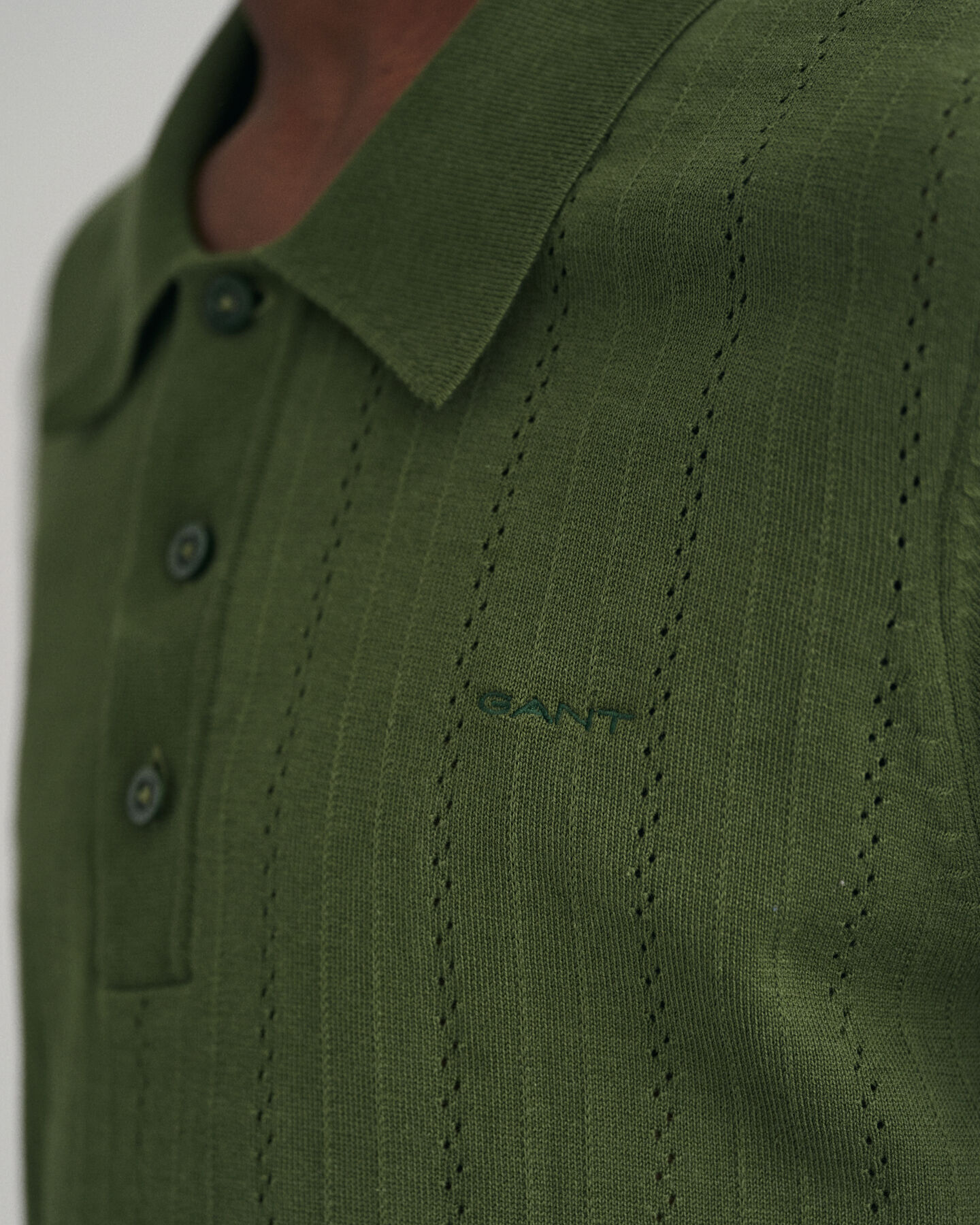 Jersey tipo polo Pointelle Textured