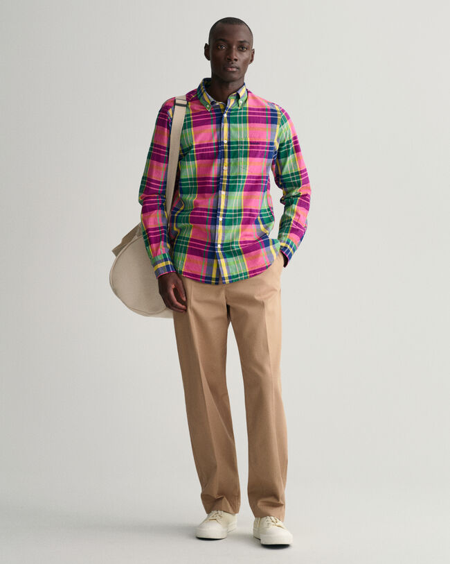 Camisa Regular Fit de madrás indio