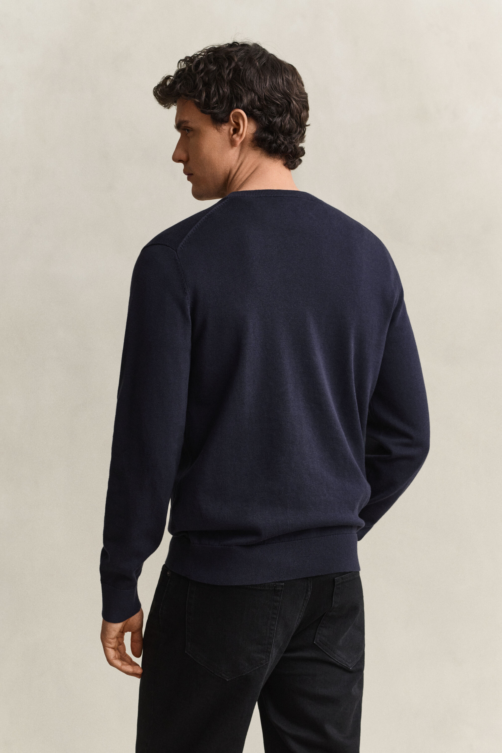 Jersey de algodón con cuello redondo