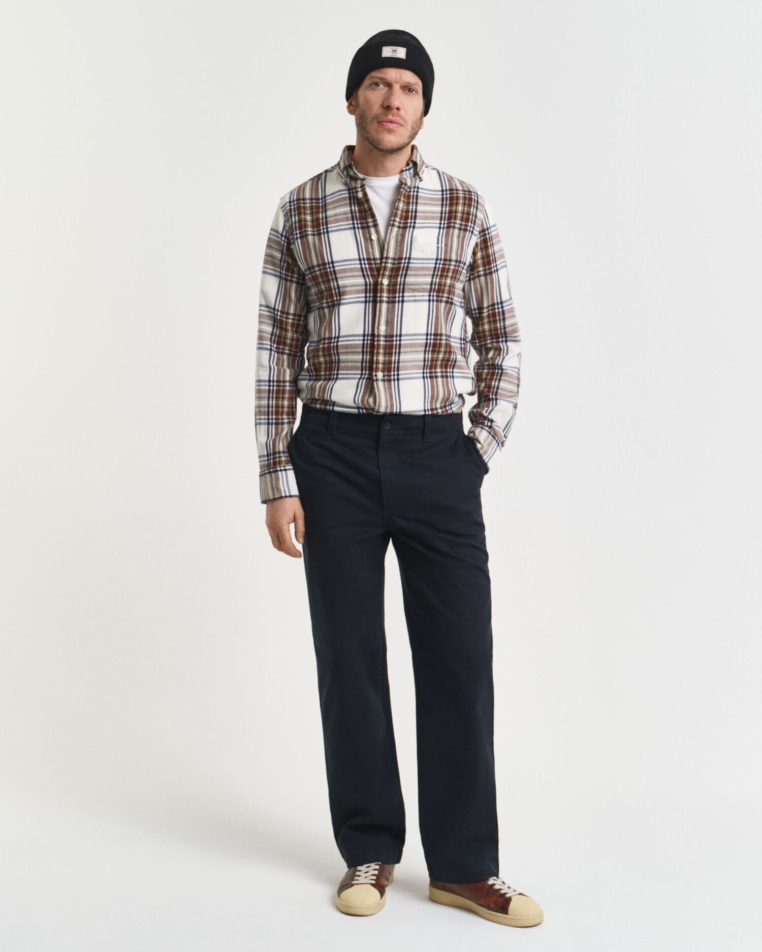 Camisa Regular Fit de franela Windblown a cuadros