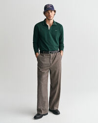 Polo de manga larga con cuello texturizado