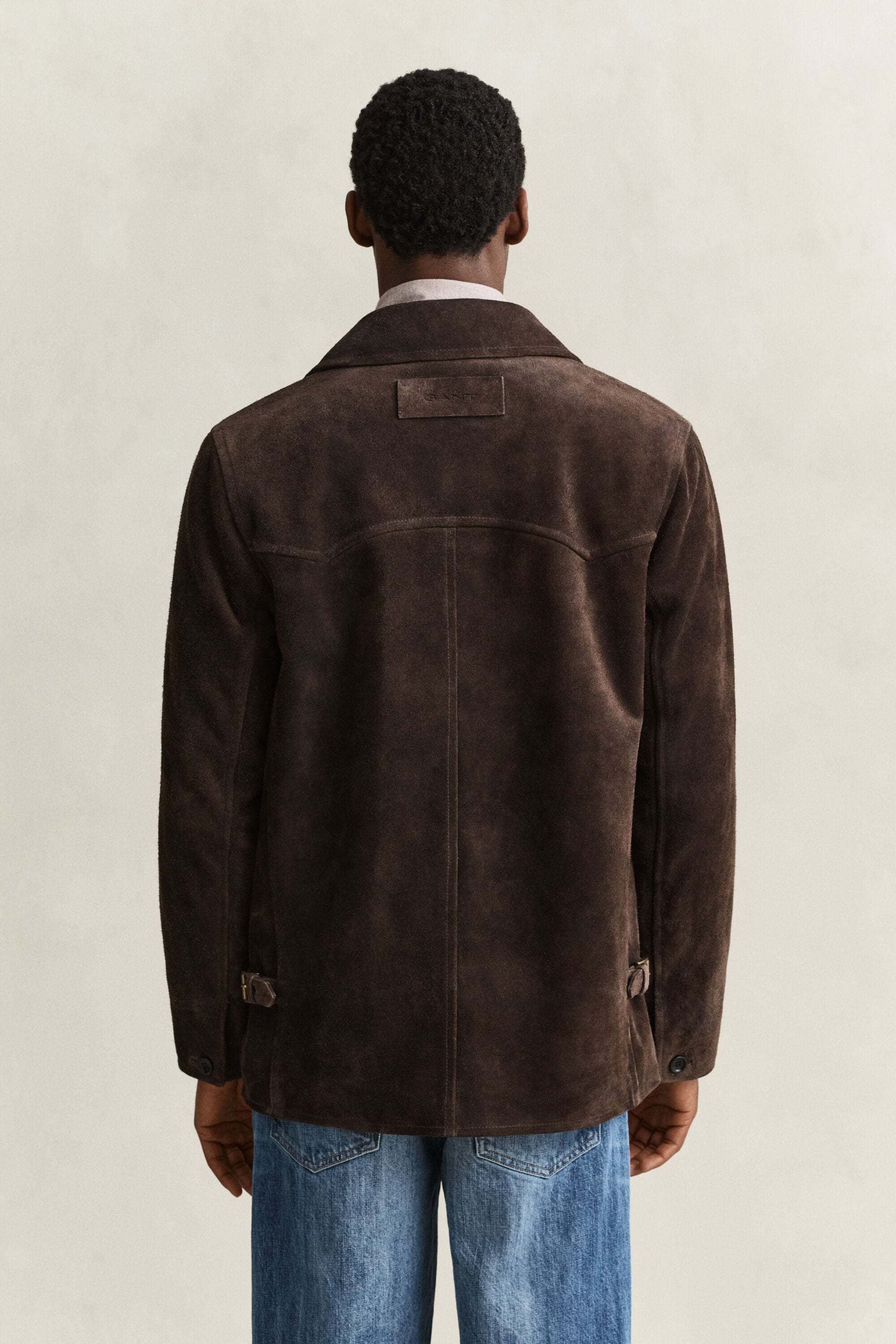 Chaqueta de ante de largo medio