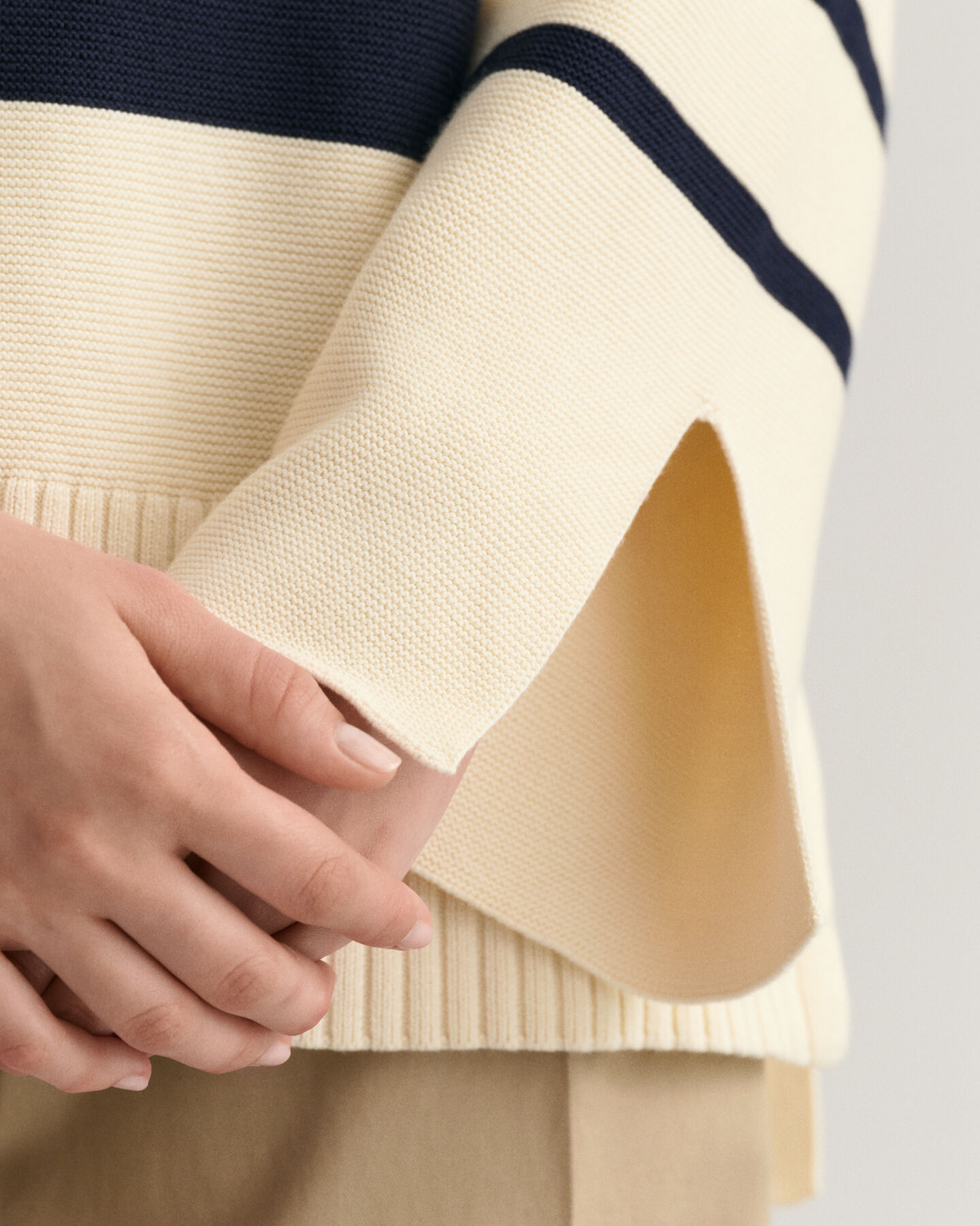 Jersey de raya bretona con cuello abierto