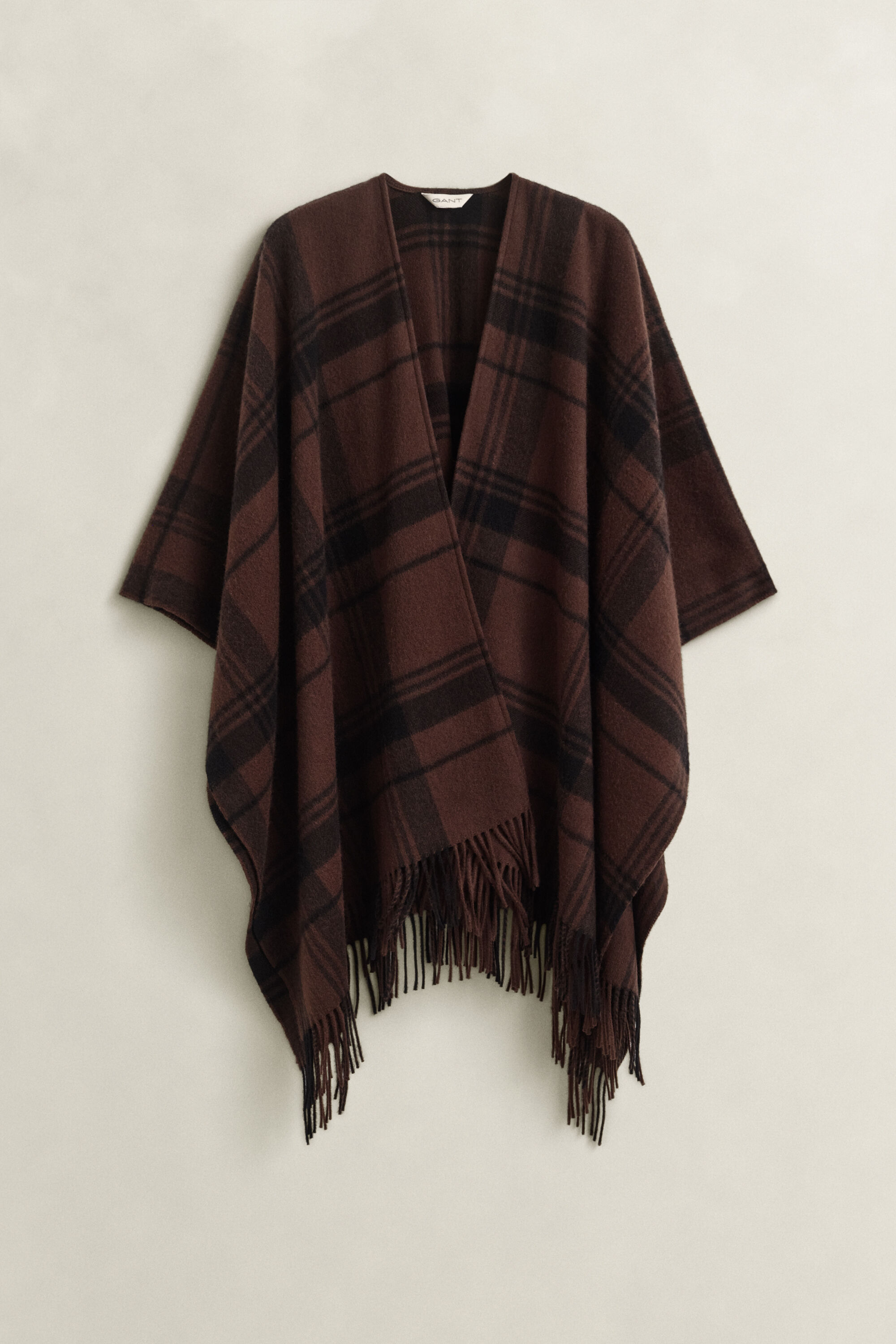 Poncho de lana a cuadros