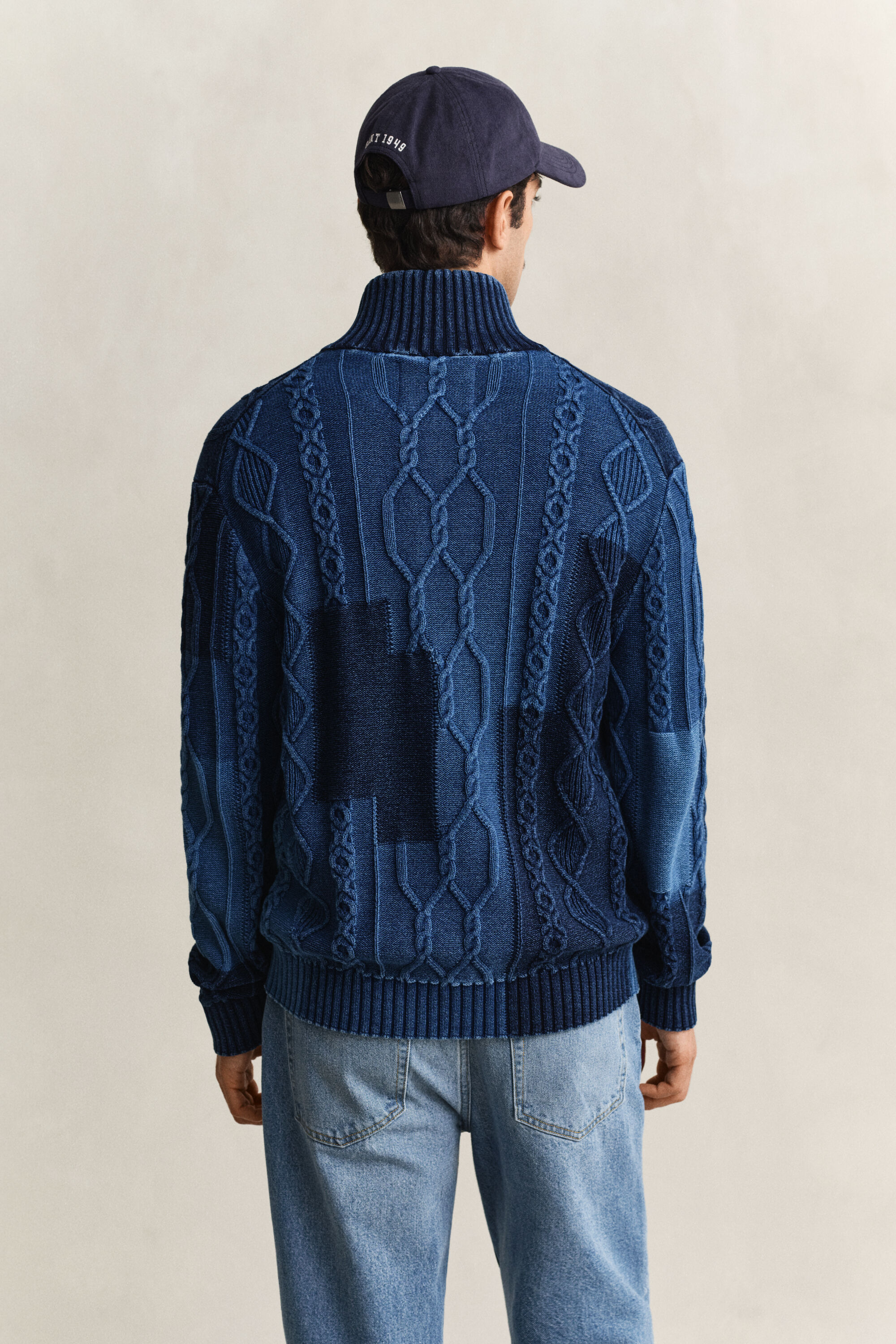 Cárdigan de punto de ochos Patchwork