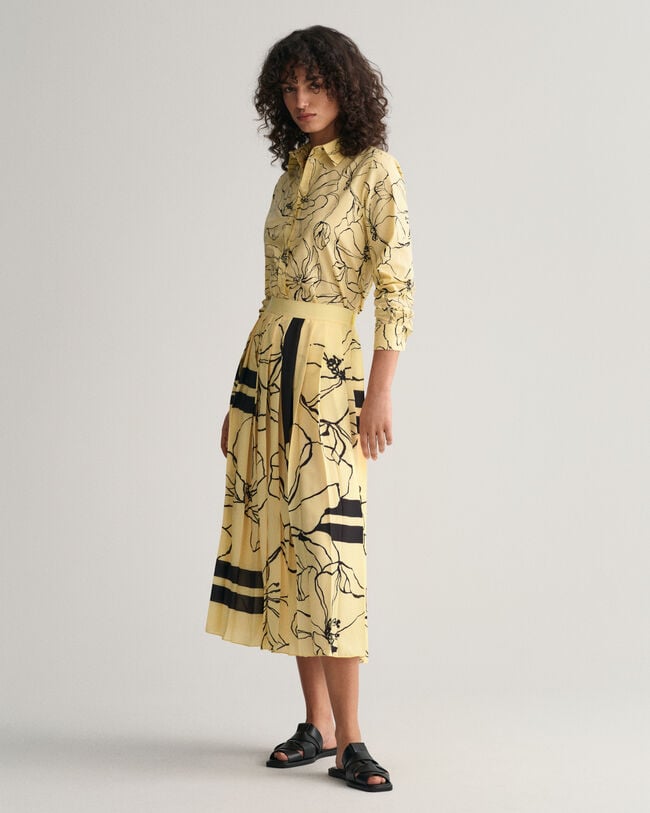 Camisa Regular Fit de gasa de algodón Line Drawing