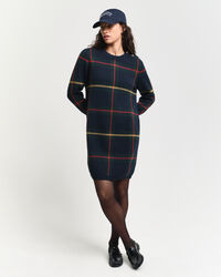 Vestido con cuello redondo y cuadros