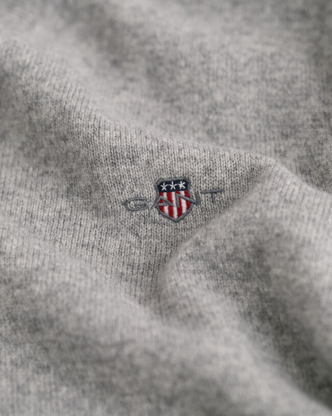 Jersey de cuello de pico en lana de oveja muy fina