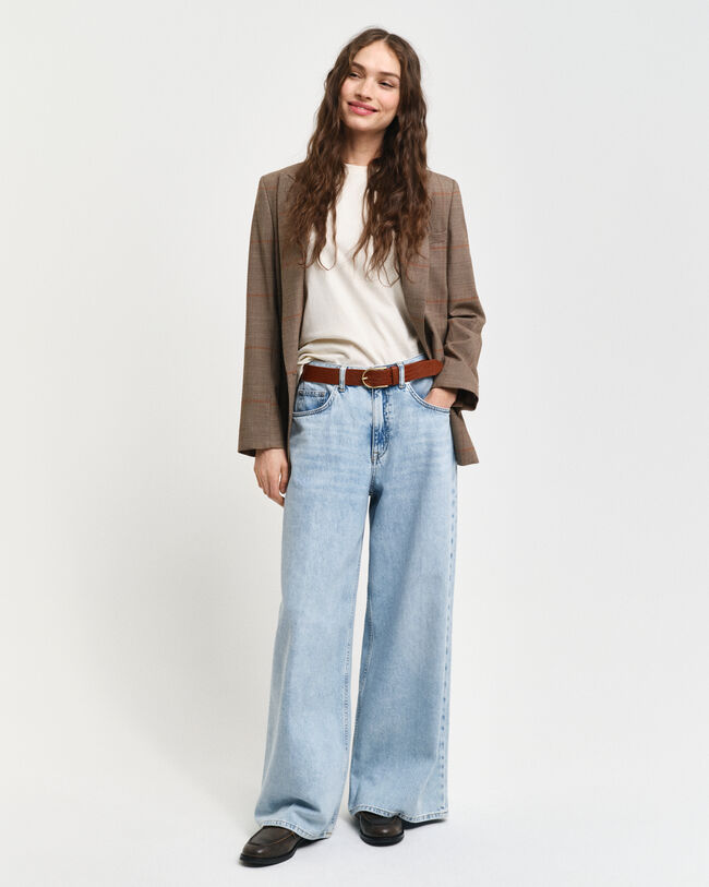 Vaqueros de pernera ancha con raya