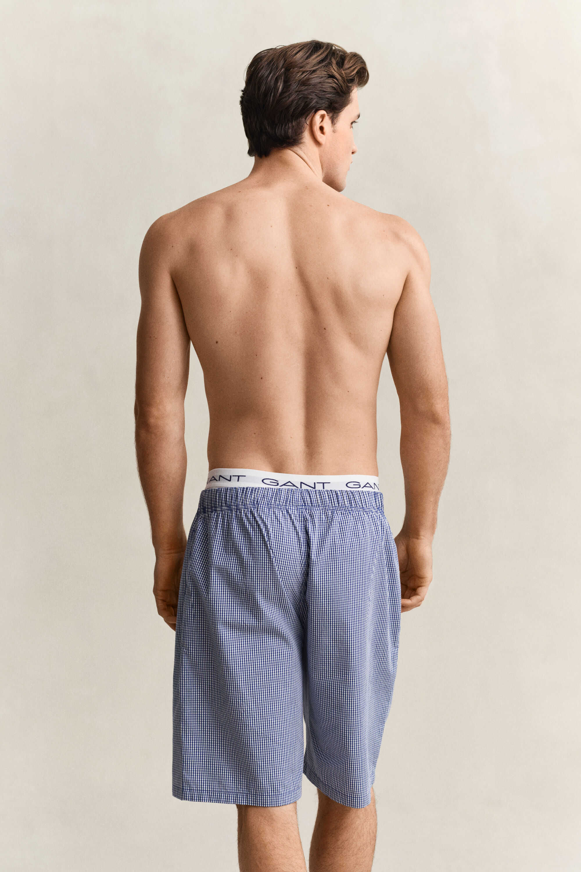 Pantalones cortos de pijama de popelina de cuadros Vichy