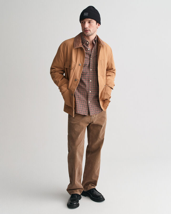 Camisa Regular Fit de sarga ligera a cuadros Vichy