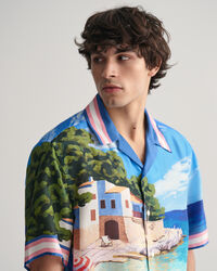 Camisa Relaxed Fit de seda Scenery Print