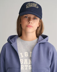Sudadera corta con capucha y cremallera Script Graphic Teen Girls