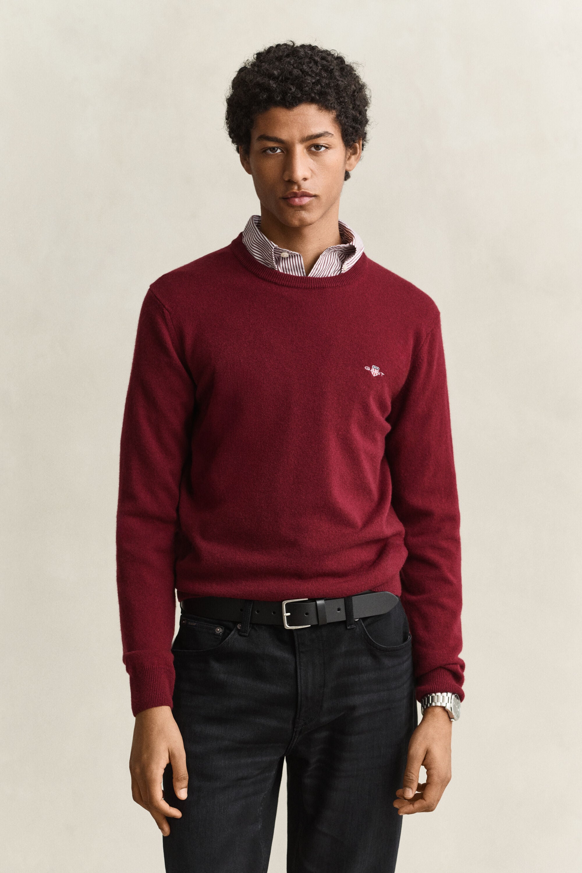 Jersey de lana de oveja con cuello redondo