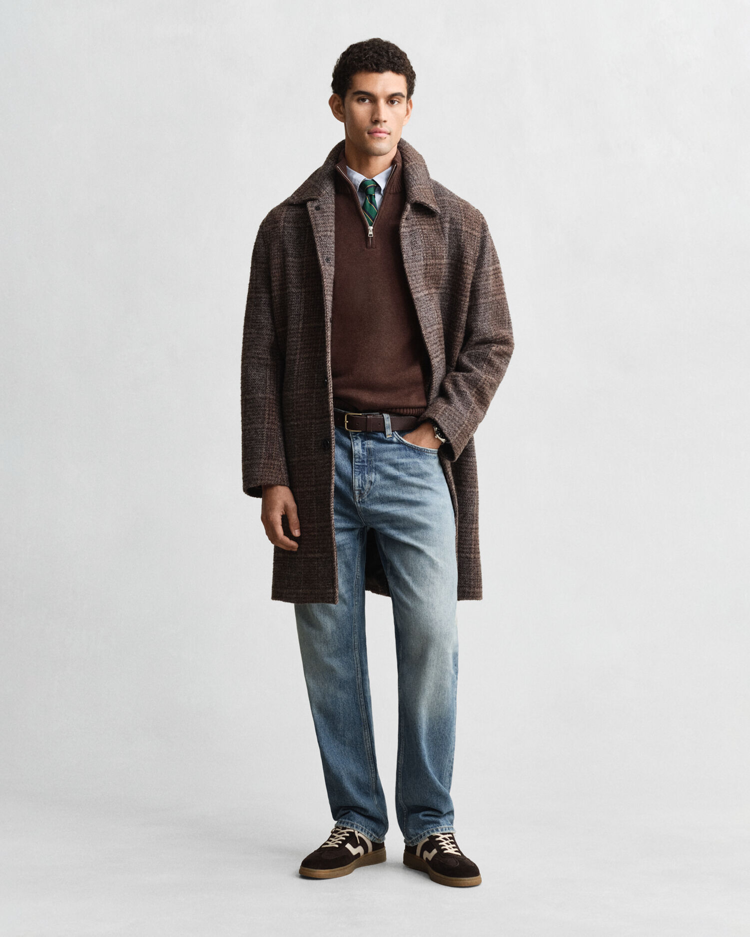 Jersey de algodón con media cremallera Casual