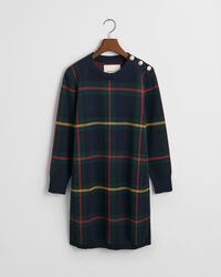 Vestido con cuello redondo y cuadros