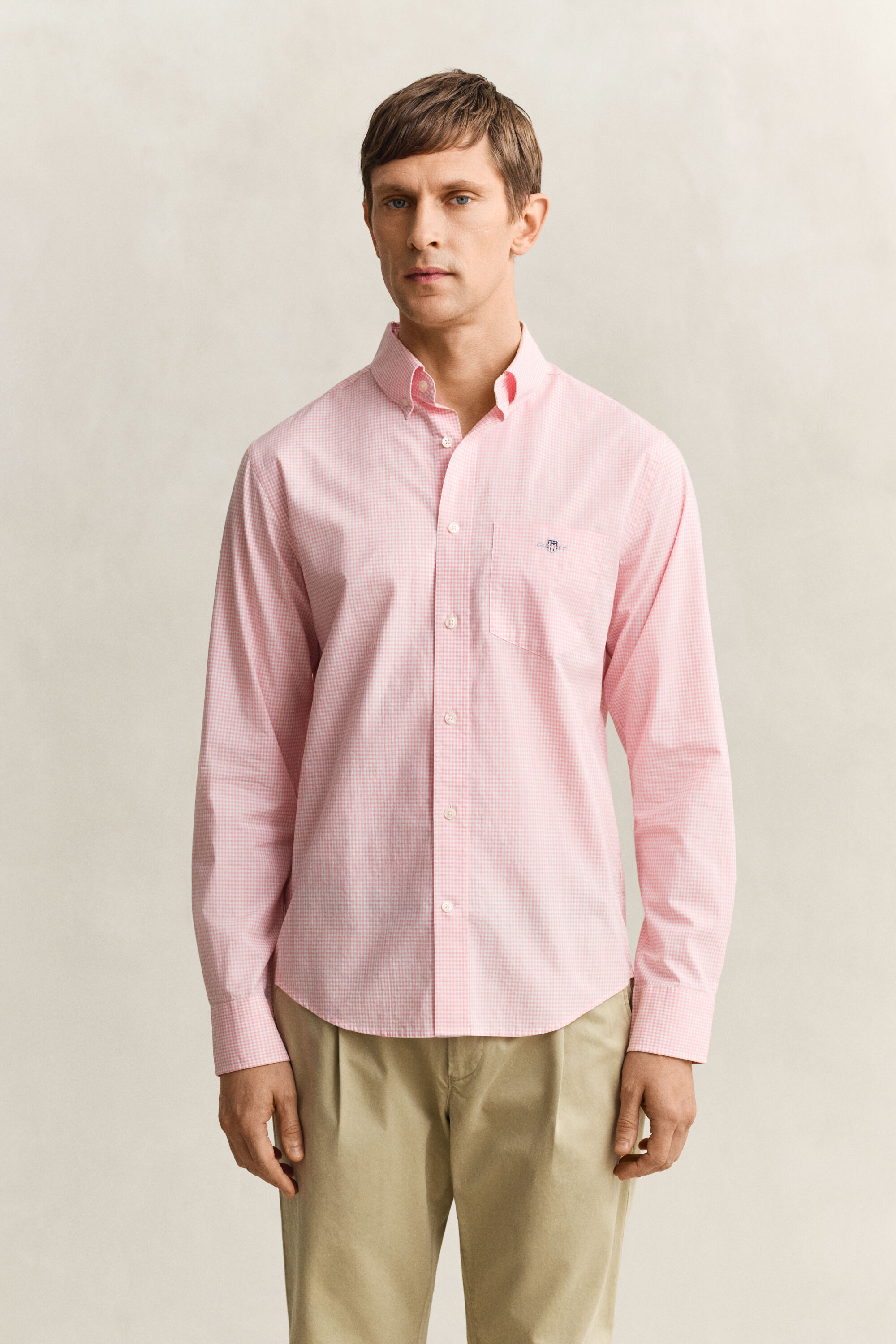 Camisa clásica de popelina de cuadros Vichy