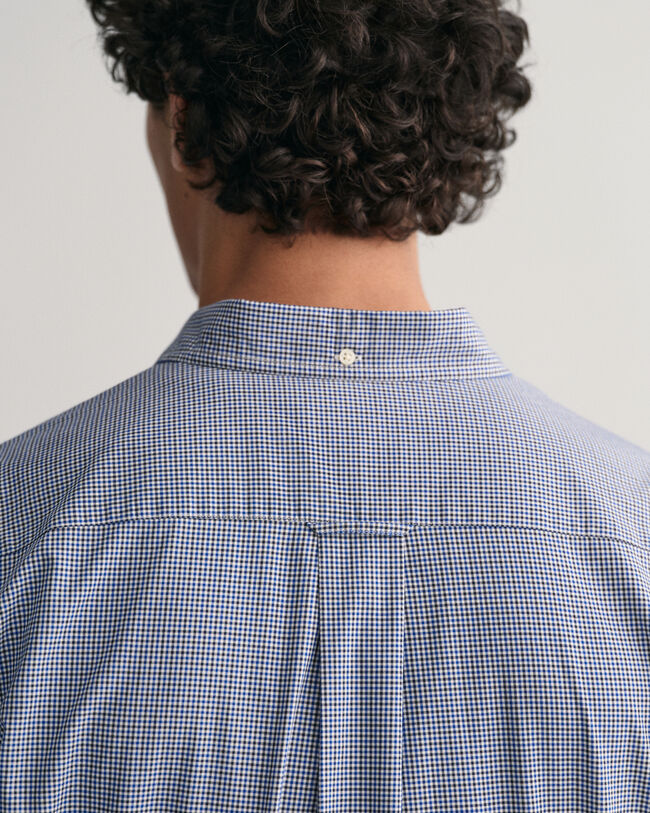 Camisa Regular Fit de popelina con microestampado de cuadros