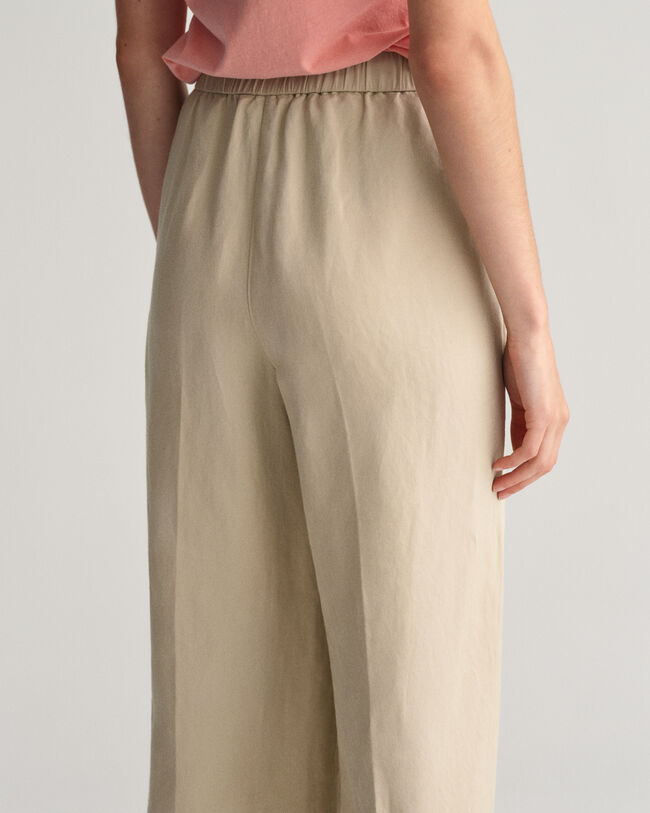 Pantalones Relaxed Fit en mezcla de lino Pull-On