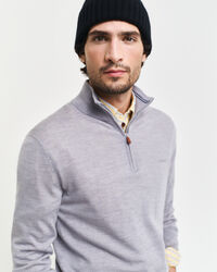 Jersey con media cremallera en lana merino extrafina
