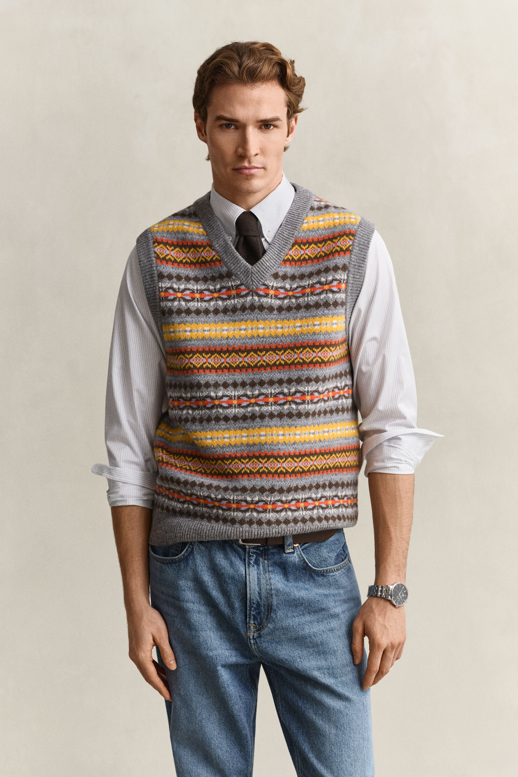 Chaleco con diseño Fair Isle
